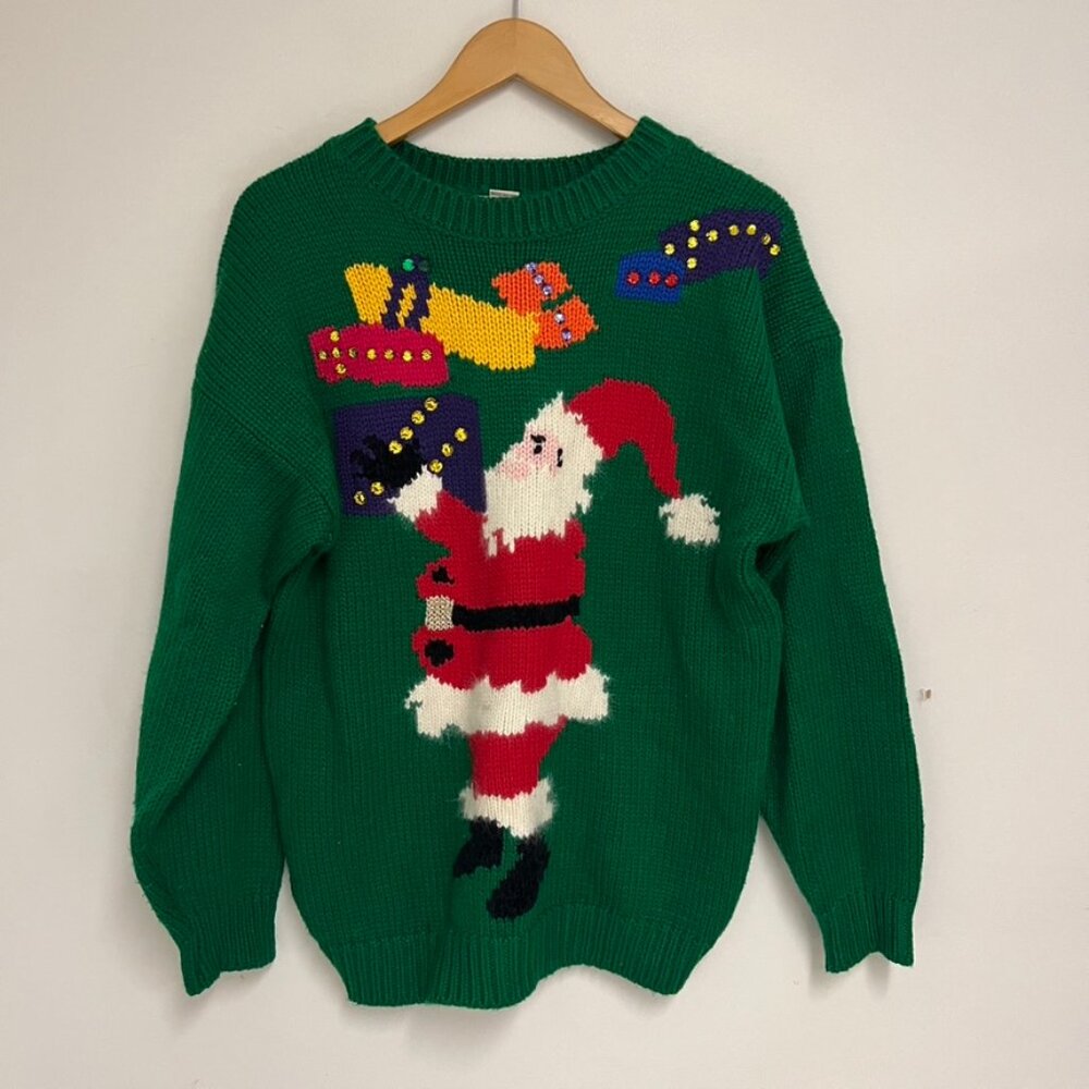 vintage boundary waters christmas santa sweater